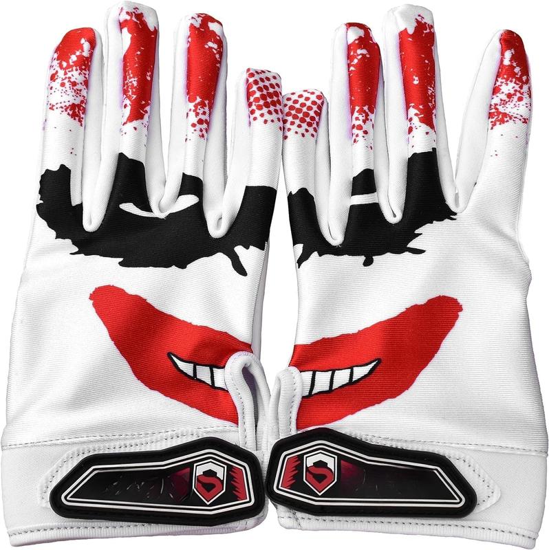 Jester Football Gloves - Tacky Grip  Tight Enhanced Performance Football Gloves - Joker Pro Elite Super Sticky Receiver  Football Gloves -  & Youth Sizes