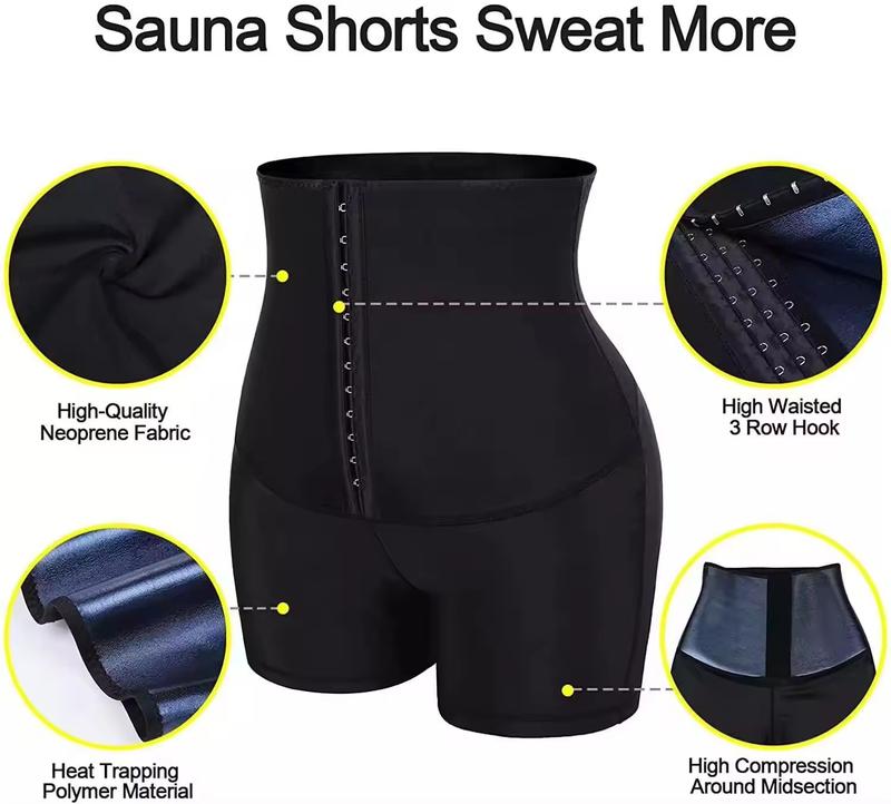 Women's High Waist Abdomen Control Sauna Suit Sweat Shorts Leggings for Body Fitness