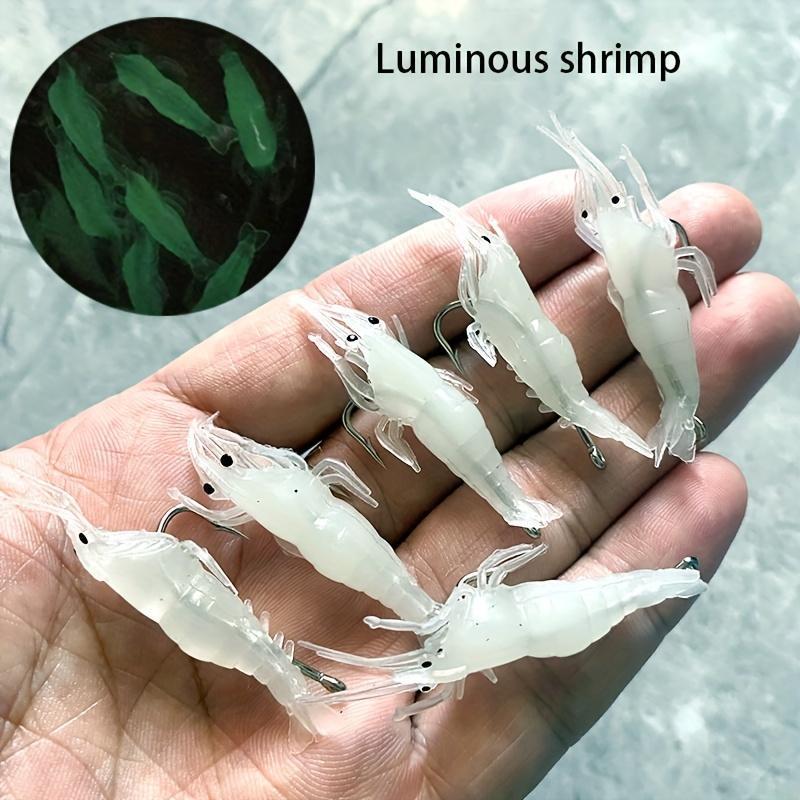 Artificial Shrimp Fishing Lure with Hook, 5 10 20pcs Glow in The Dark Fishing Bait for Christmas Gift, Fishing Accessories for Freshwater & Sea Fishing