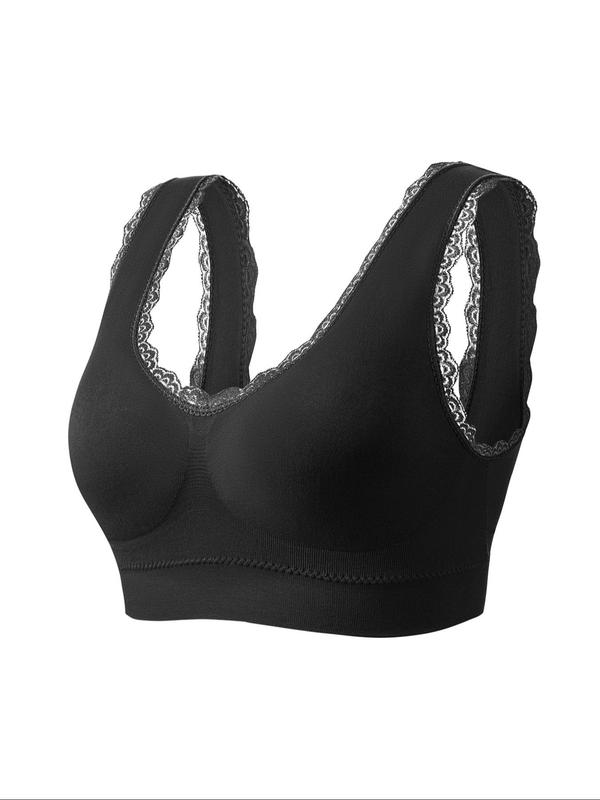 Women's Contrast Lace Sports Bra, Sports Wireless Soft Bra, Lingerie for Women, Gym Sets for Women, Lingerie for Women, Wireless Summer Bras, Gym Essentials Women, Lingerie Sets, Fall Wear, Fallfreshness