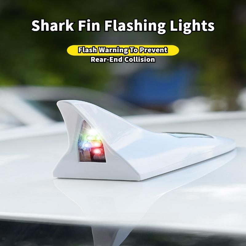 Bicycle Tail light Car Decorative Lights Solar Shark Fin Antenna Roof Tail Modified Light Anti-Rear-End Led Flash 8 Lights