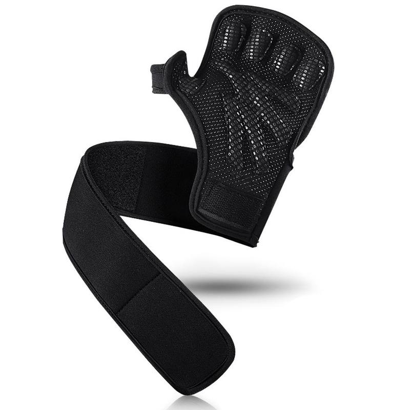 Non-slip Breathable Sports Gloves with Built-in Wrist Strap, 1 Pair Gym Workout Gloves, Cross-training, Hand Support and Weigh Lifting Gloves