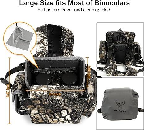 Binocular Harness Chest Pack: Waterproof Bino Case with Rangefinder Pocket for Hunting Birdwatching and Hiking