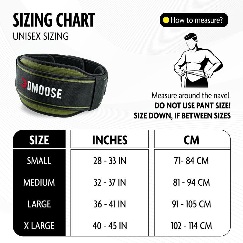 DMoose 2-in-1 Neoprene Belt for Weightlifting with Self-Locking Buckle and Velcro Attachment - Personalized Branding Option