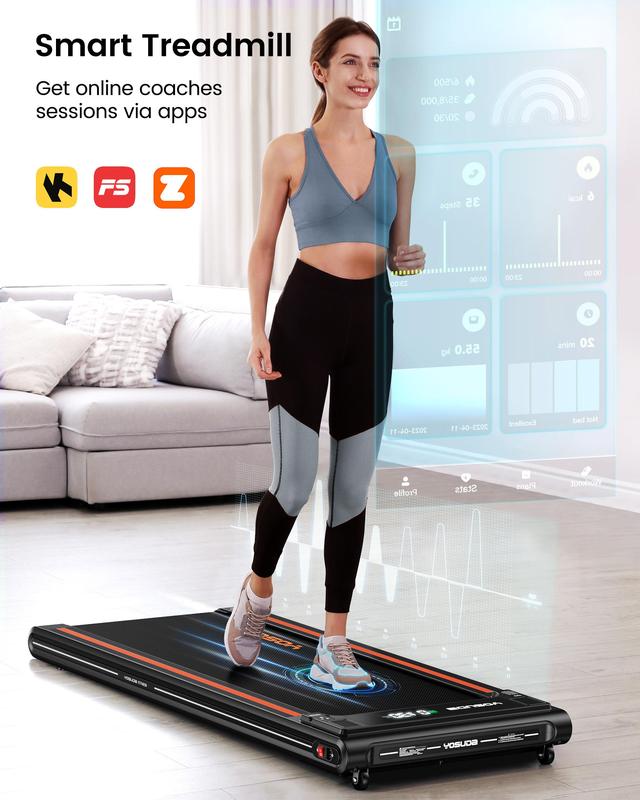 Yosuda Walking Pad Under Desk Treadmill 2.5HP, Walking Treadmill for Home Office, Smart Walking Treadmill with App, Walking Jogging Machine with 265 lbs Weight Capacity Remote Control LED Display