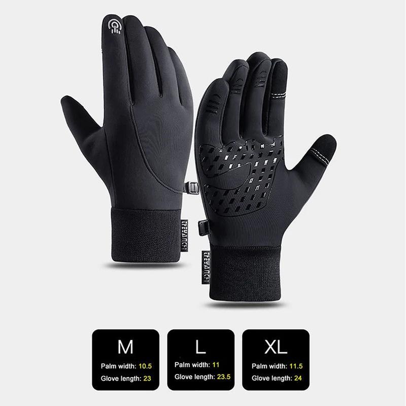 Waterproof Winter Gloves Men Touchscreen Winter Warm Plus Velvet Motorcycle Gloves Man Touch Cold Sports Warm Running Ski Glove