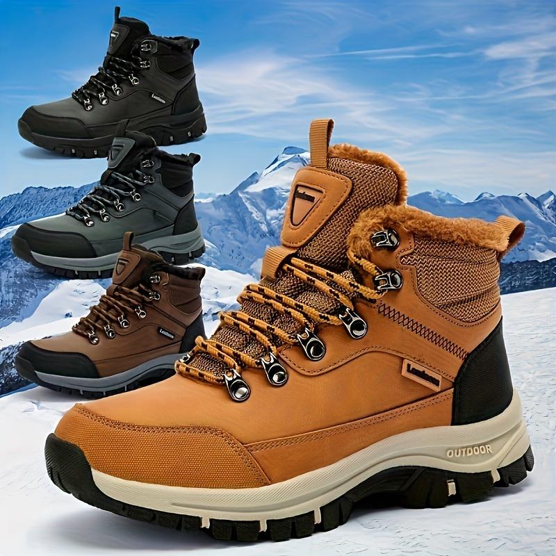 Men's Winter Snow Boots-Warm Hiking Boots, Non-Slip Winter Outdoors Comfortable Camping Shoes Thermal Lined