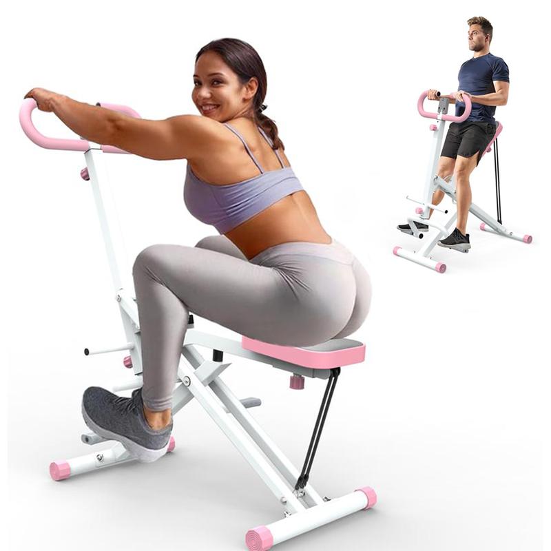 Squat Machine for Home, Adjustable 4 Resistance Bands,RodeoCore Exercise Machine, Ride & RowingMachine for Botty Glutes Butt Thighs, Foldable 330LBS, AbBack Leg Press Hip Thrust Christmas Gift