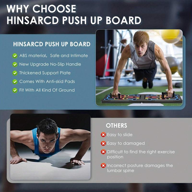 Foldable Push Up Board Multi-Function Chest Muscle Exercise Protable Homeworkout Equipment Pushup Board Fitness Strength Training for Men & Women