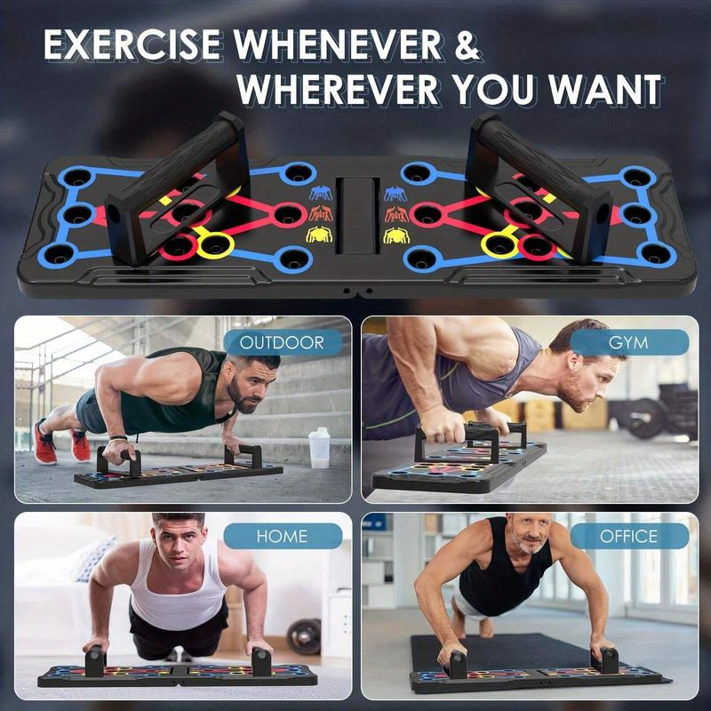 Foldable Push Up Board Multi-Function Chest Muscle Exercise Protable Homeworkout Equipment Pushup Board Fitness Strength Training for Men & Women