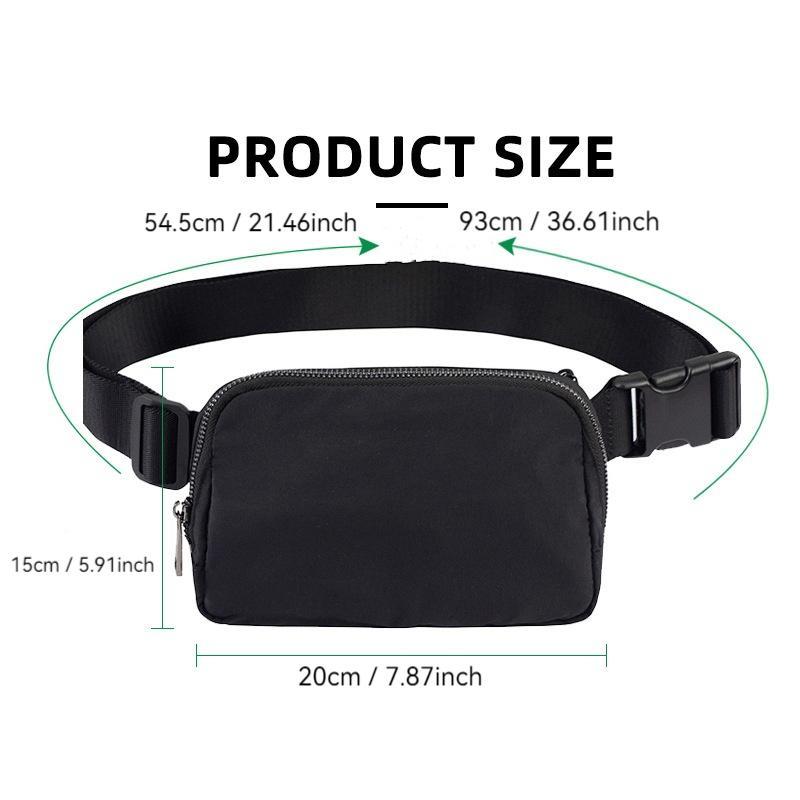 Solid Color Zipper Waist Bag, Waterproof Waist Bag with Adjustable Strap, Sports Storage Bag for Running, Hiking, Cycling