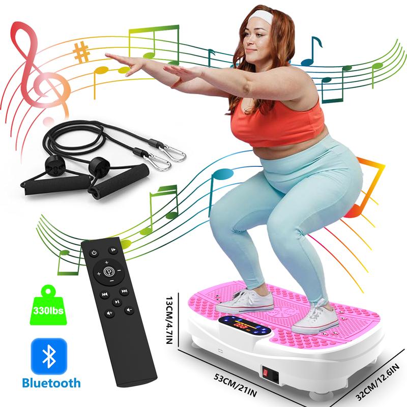 350lbs Vibration Plate Exercise Machine - Whole Body Workout Vibration Trainers Fitness Platform w  Loop Bands, Vibrate Board Training Equipment for Weight  & Toning at Home