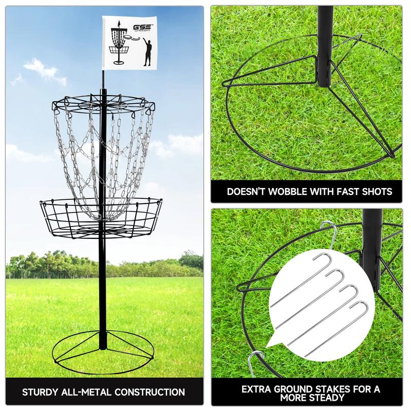 12-Chain Disc Golf Targets Basket, Portable Disc Golf Practice Basket (4 Colors)