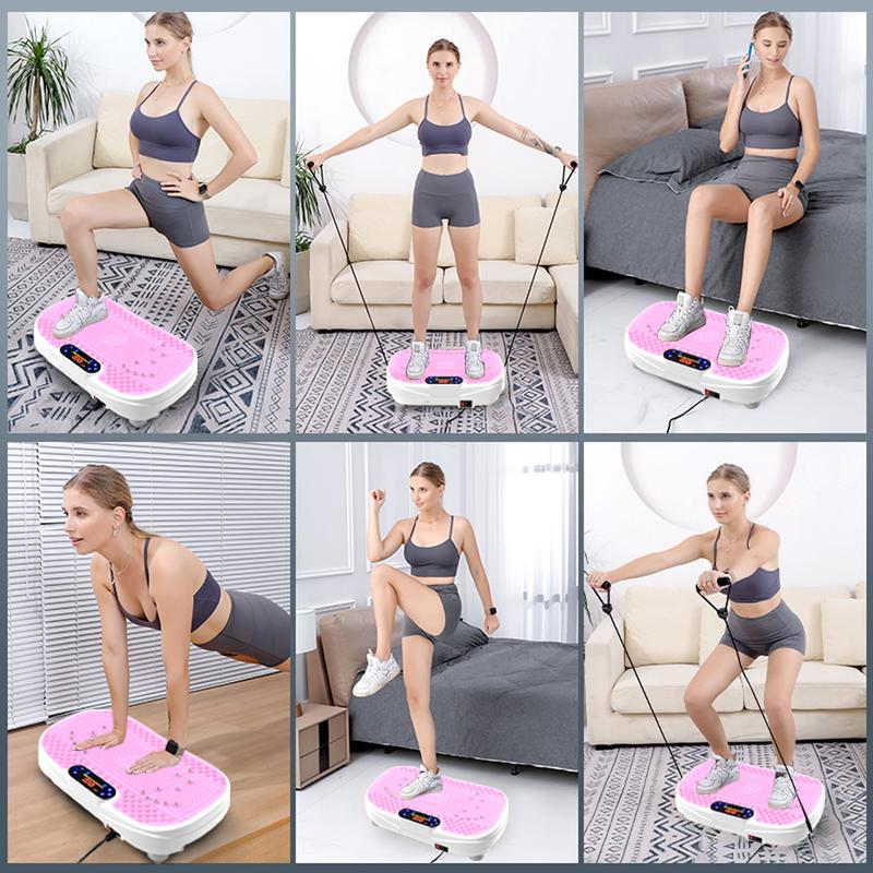 350lbs Vibration Plate Exercise Machine - Whole Body Workout Vibration Trainers Fitness Platform w  Loop Bands, Vibrate Board Training Equipment for Weight  & Toning at Home