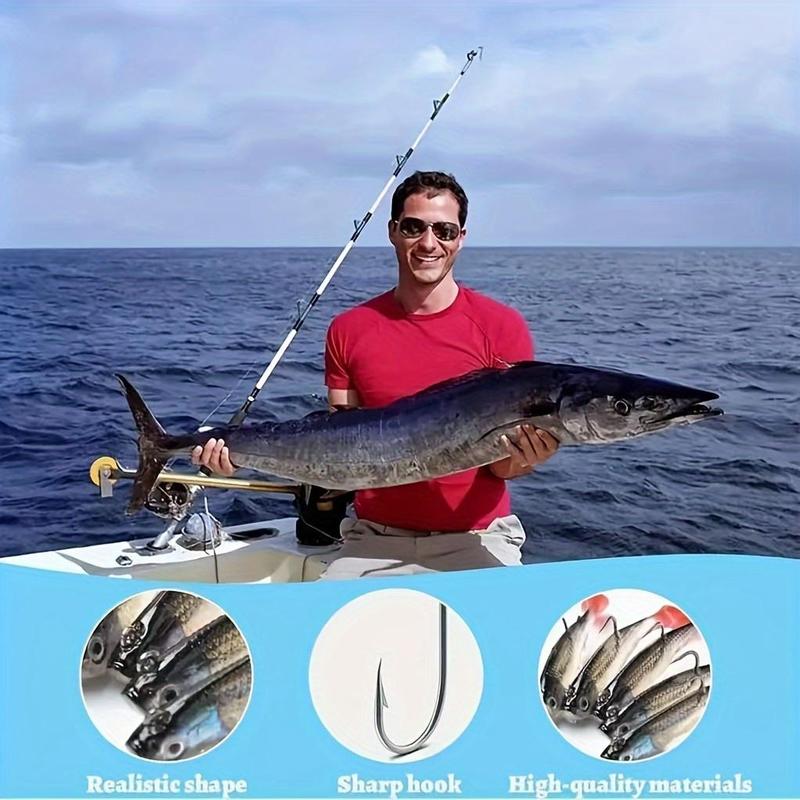 Artificial Fishing Lure, 5 Counts set Bionic Durable Fishing Baits with Hook, Versatile Tackle for High-performance Catching Fish