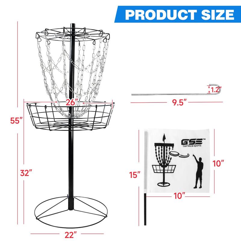 12-Chain Disc Golf Targets Basket, Portable Disc Golf Practice Basket (4 Colors)