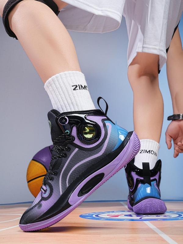 Unisex's Basketball Shoes, Sporty Lace Up Mid Top Basketball Shoes, Breathable Non-slip Sneakers for Men & Women