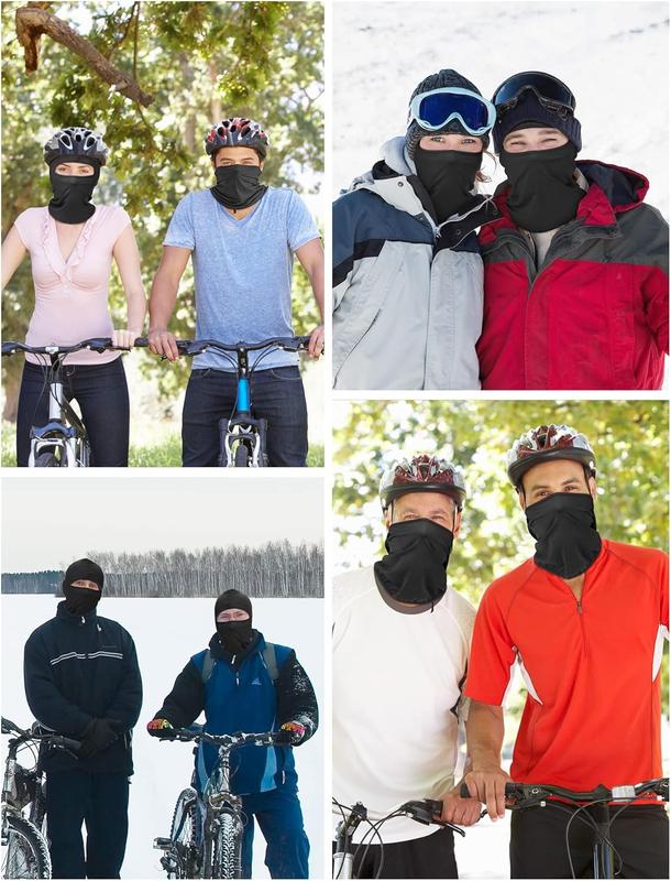 9 count Ski Mask for Men Full  Cover UV Sun Protection  Balaclava  Gaiter Clothing Scarf Bandana(Black)