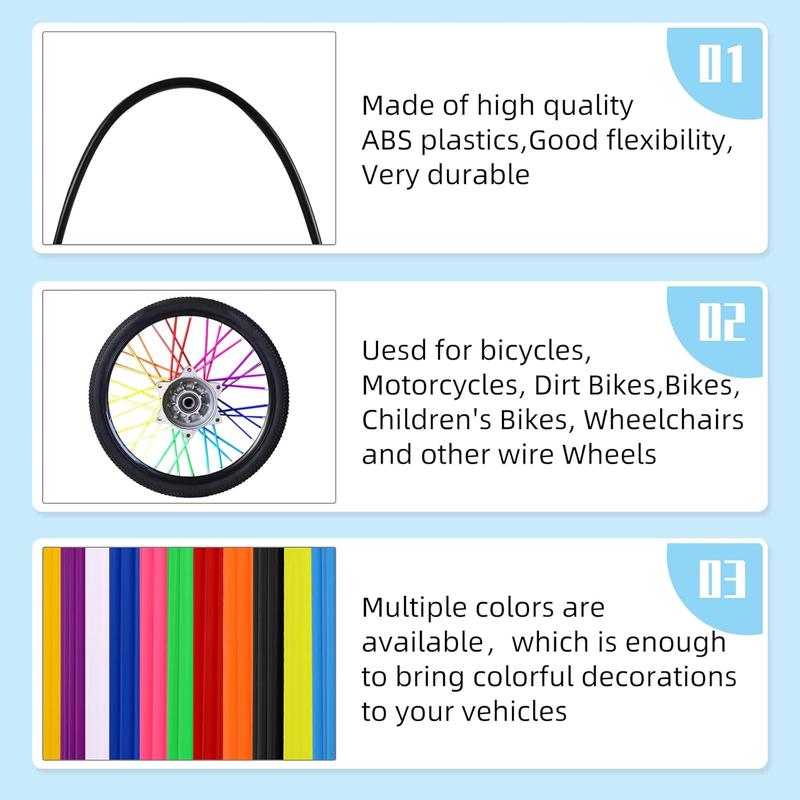 Spoke  Spoke Covers: 8-21 inch Rims Protector & Decoration for Dirt  |  | Bicycle |  |  - 72 count