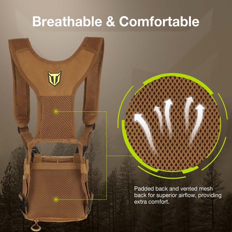 TideWe Bino Harness with Rangefinder Pouch & Rain Cover, Durable Lightweight Binocular Pack