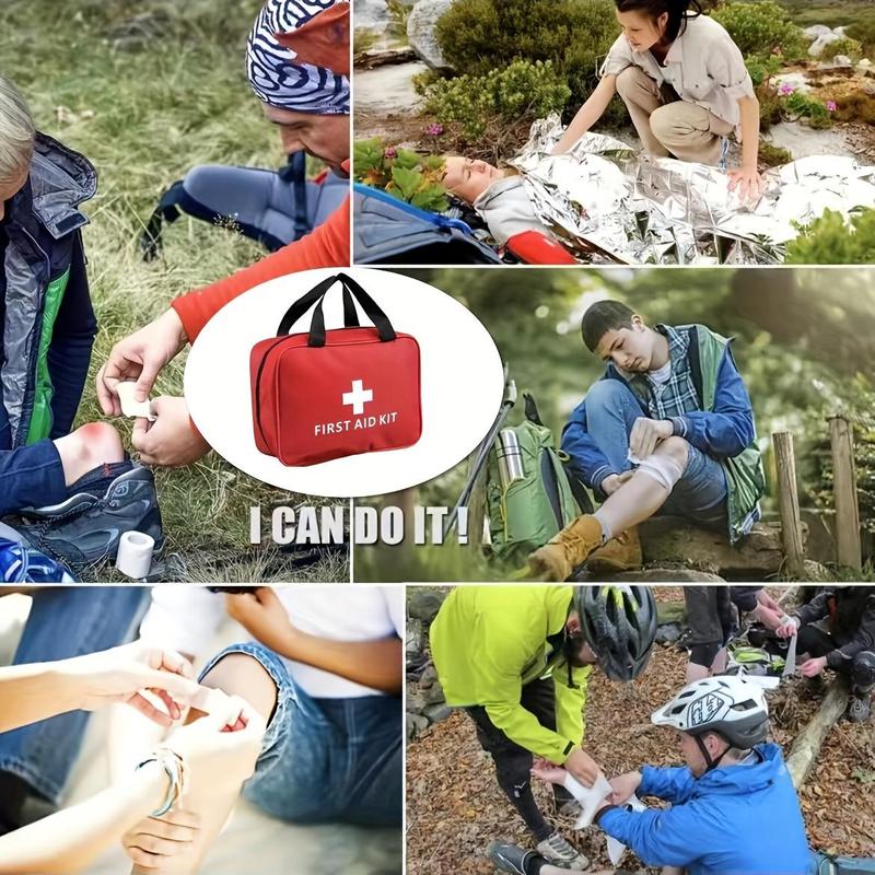 Portable Emergency Kit, 160pcs bag Outdoor First Aid Kit, Emergency Supplies and Accessories for Hunting, Hiking, Camping