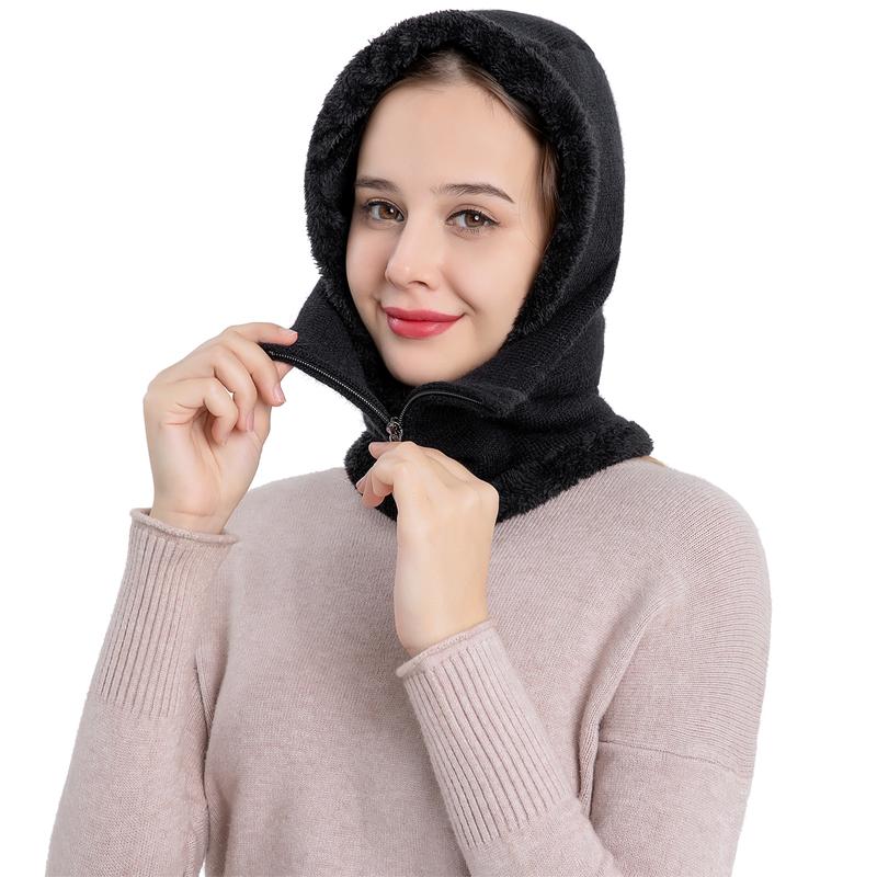 Women Balaclava Beanie Fleece Hood Cycling Ski Thermal Face Cover Hat Winter Warm Cap Scarf for Cold Weather