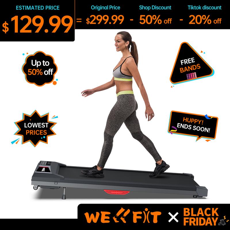 [WELLFIT] Portable Walking Pad,5O% OFF! ‍️2.5HP,Under Desk Treadmill with Incline,Smart App Compatible – Lightweight & Powerful!