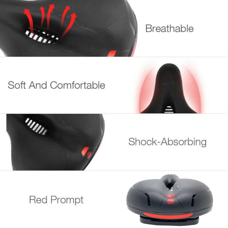 Comfort Bike Seat Wide Bicycle Saddle Replacement Foam Padded Soft Bike Cushion With Dual Shock Absorbing Universal Fit For Women Men