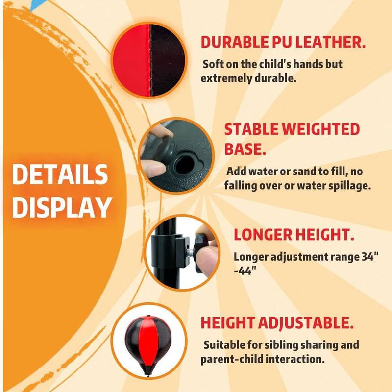 2024Punching Bag For Kids, Kids Boxing Bag With Stand, 3 4 5 6 7 8 9 10 Years Old Adjustable Kids Punching Bag, Boxing Equipment With Boxing Gloves, Boxing Set As Boys & Girls Toys Gifts