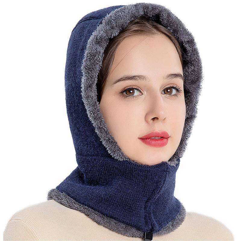 Women Balaclava Beanie Fleece Hood Cycling Ski Thermal Face Cover Hat Winter Warm Cap Scarf for Cold Weather