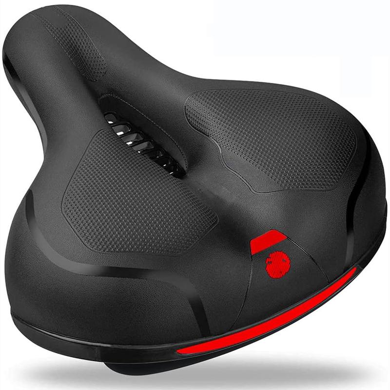 Comfort Bike Seat Wide Bicycle Saddle Replacement Foam Padded Soft Bike Cushion With Dual Shock Absorbing Universal Fit For Women Men