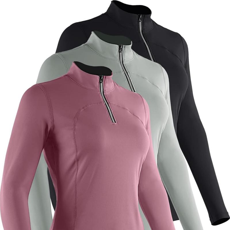 3 Pack - Women's Compression Long Sleeve Shirts for Hiking Running Dry Fit Tights