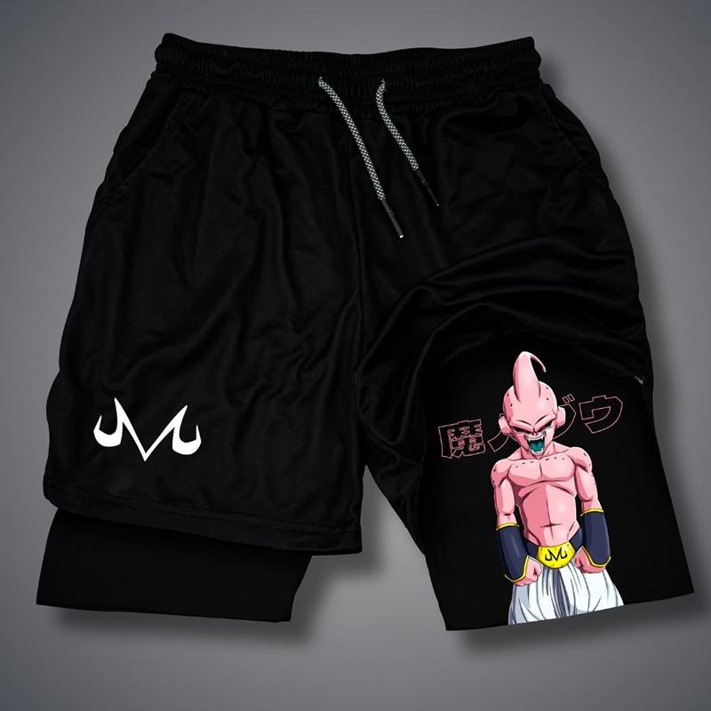 Men Shorts Anime Graphic Gym Shorts 2-in-1 Men Gym Shorts Summer Double Layer Sports Shorts with Inner Pocket Men Training Running Clothes Free shipping,Free delivery pocket cargo