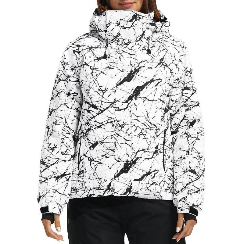 Women's Waterproof Ski Jacket Colorful Printed Winter Parka Fully Taped Seams Atna Printed