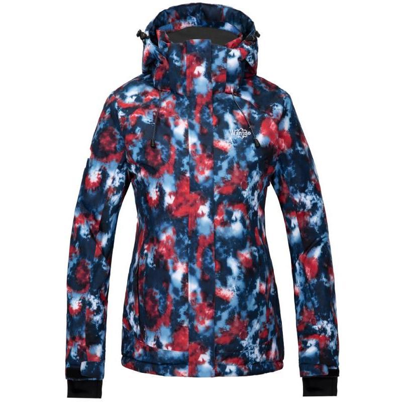 Women's Waterproof Ski Jacket Colorful Printed Winter Parka Fully Taped Seams Atna Printed