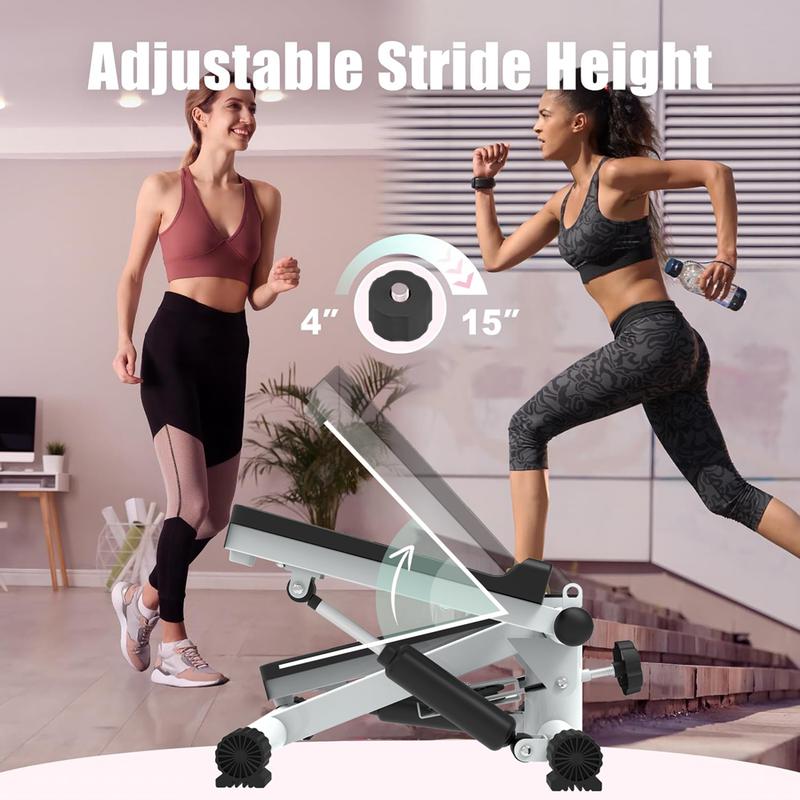 [SAYGOGO] Upgraded Steppers for Exercise, Mini Stepper with Super Quiet Design, 330LBS Exercise Equipment for Home Workouts, Steppers with LCD Monitor, with Resistance Bands