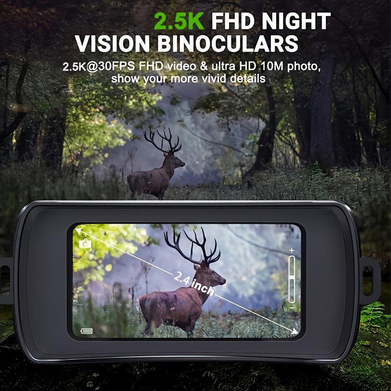 2.5K Night Vision Binoculars with 10X Digital Zoom, Long-Range Infrared Viewing, USB Rechargeable Battery - Perfect for Hunting & Camping