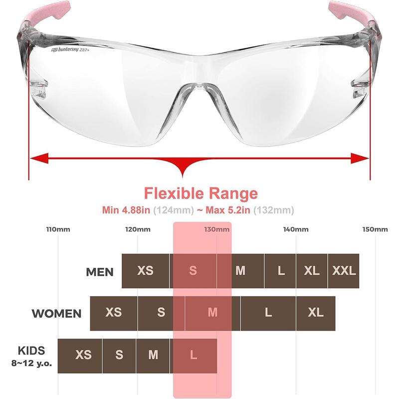 Lightweight Protective Anti-Fog Wrap-Around Clear Shooting Safety Glasses with ANSI Z87.1 Scratch Resistant