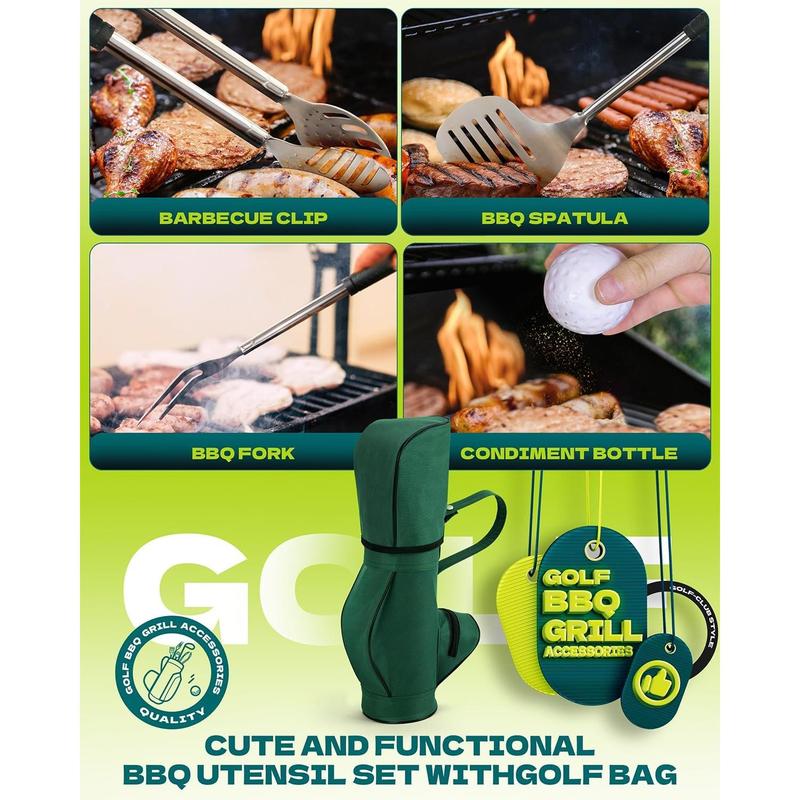 Gifts for Men Golf Grill Set - Stocking Stuffers for Adults Golf Accessories for Men BBQ Grilling Tools  Dad Gag Gifts Funny Adult Fathers Day White Elephant Birthday Ideas Outdoor Cool Gadgets