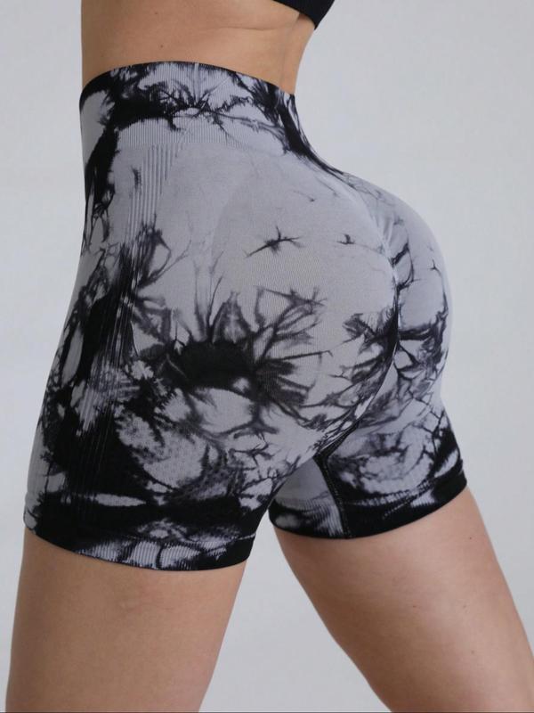 Women's Tie Dye Print High Waist Sports Gym Shorts, Basketball Shorts, Casual Breathable Skinny Shorts, Gym Clothing, Summer Biker Shorts, Short Leggings for Yoga Gym Workout Running