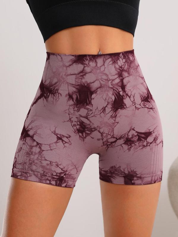 Women's Tie Dye Print High Waist Sports Gym Shorts, Basketball Shorts, Casual Breathable Skinny Shorts, Gym Clothing, Summer Biker Shorts, Short Leggings for Yoga Gym Workout Running