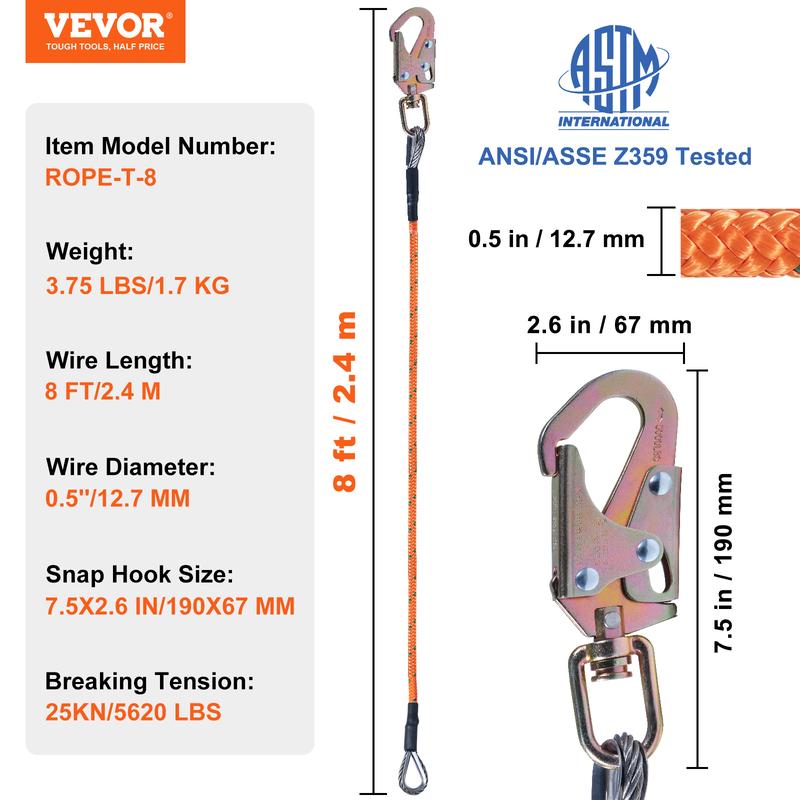 VEVOR Steel Core flipline, 1 2