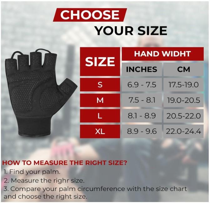 BEAST RAGE Workout Gloves for Men, Durable Palm Grip Gym Gloves Women Half Finger Elasticated Training Weight Lifting Strength Bodybuilding Anti Slip Cycling Gloves Exercise - Size L