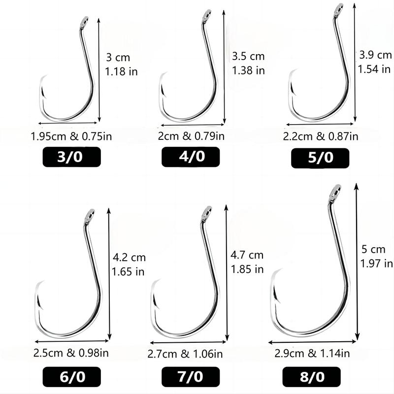 Fishing Hook Set, 100pcs box 6 Sizes Fishing Hooks with Portable Plastic Box, High Carbon Steel Fishing Hooks, Outdoor Fishing Accessories