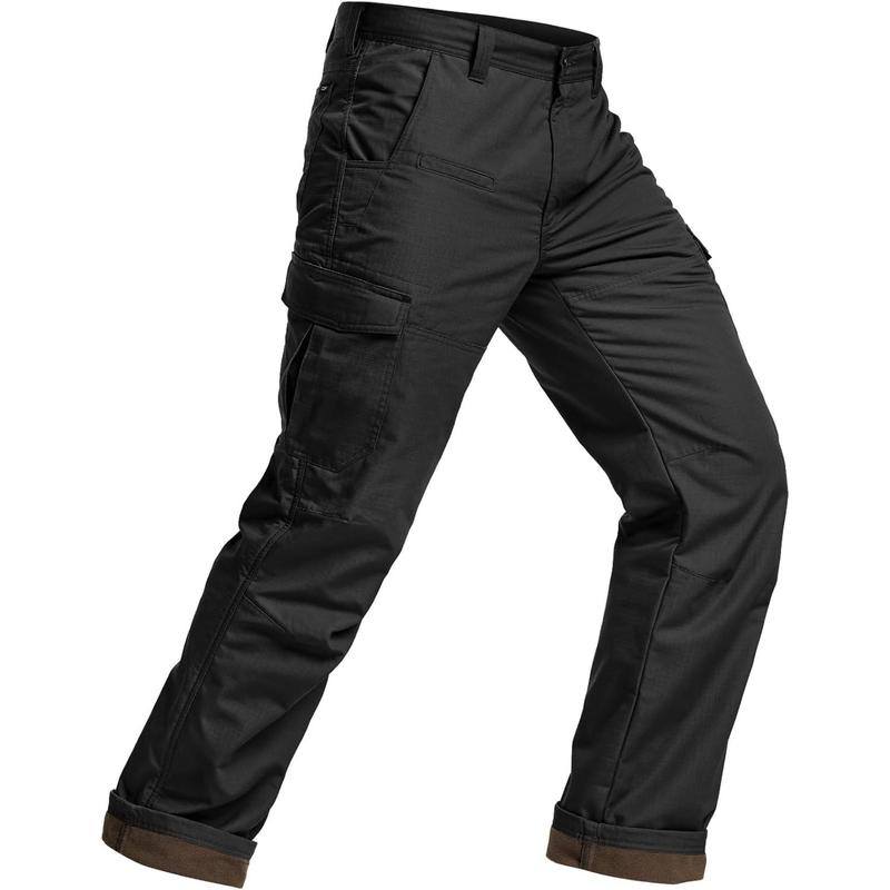 Men's Winter Tactical Pants, Thermal Hiking Work Pants, Outdoor Fleece Lined Snow Ski Cargo Pants