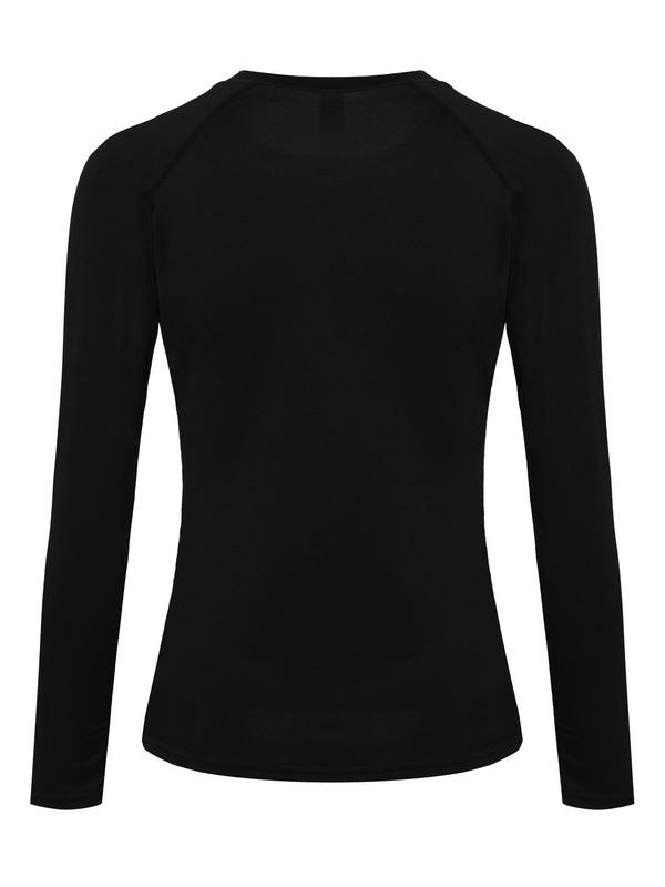 Women's Solid Raglan Sleeve Sports Tee, Quick Drying Breathable Long Sleeve Round Neck T-Shirt for Yoga Running Gym Training, Ladies Sportswear for All Seasons