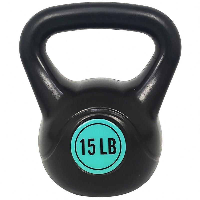 Wide Grip Kettlebell Exercise Fitness Weight Set, 3-Pieces: 5lb, 10lb, And 15lb Kettlebells