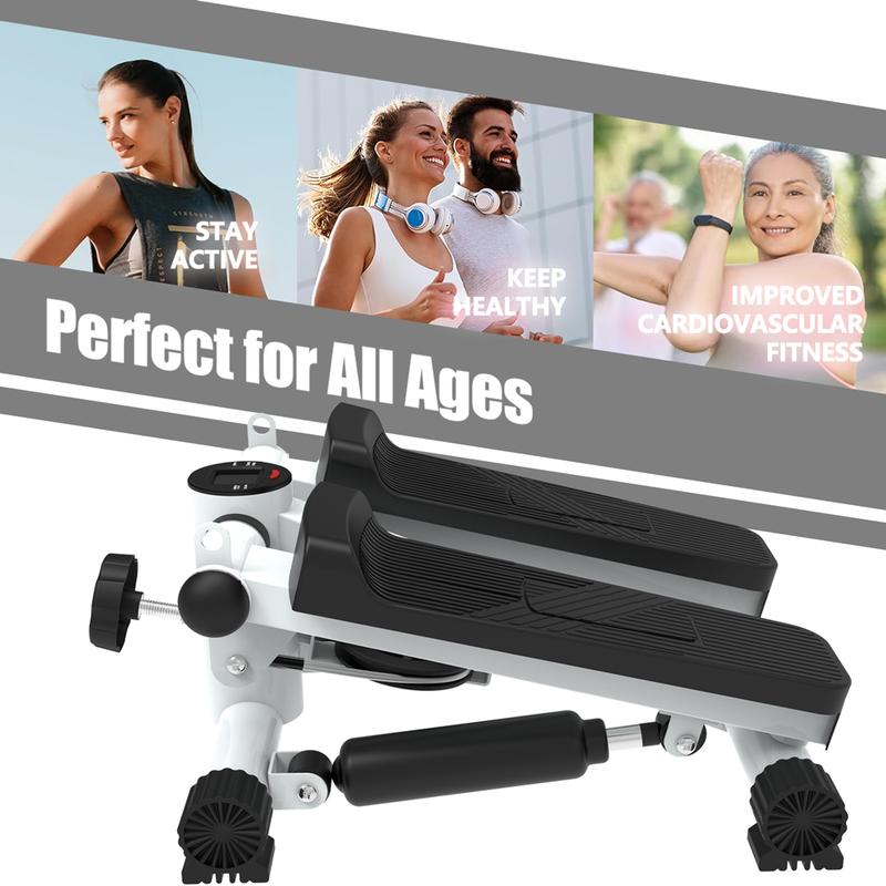 [SAYGOGO] Upgraded Steppers for Exercise, Mini Stepper with Super Quiet Design, 330LBS Exercise Equipment for Home Workouts, Steppers with LCD Monitor, with Resistance Bands