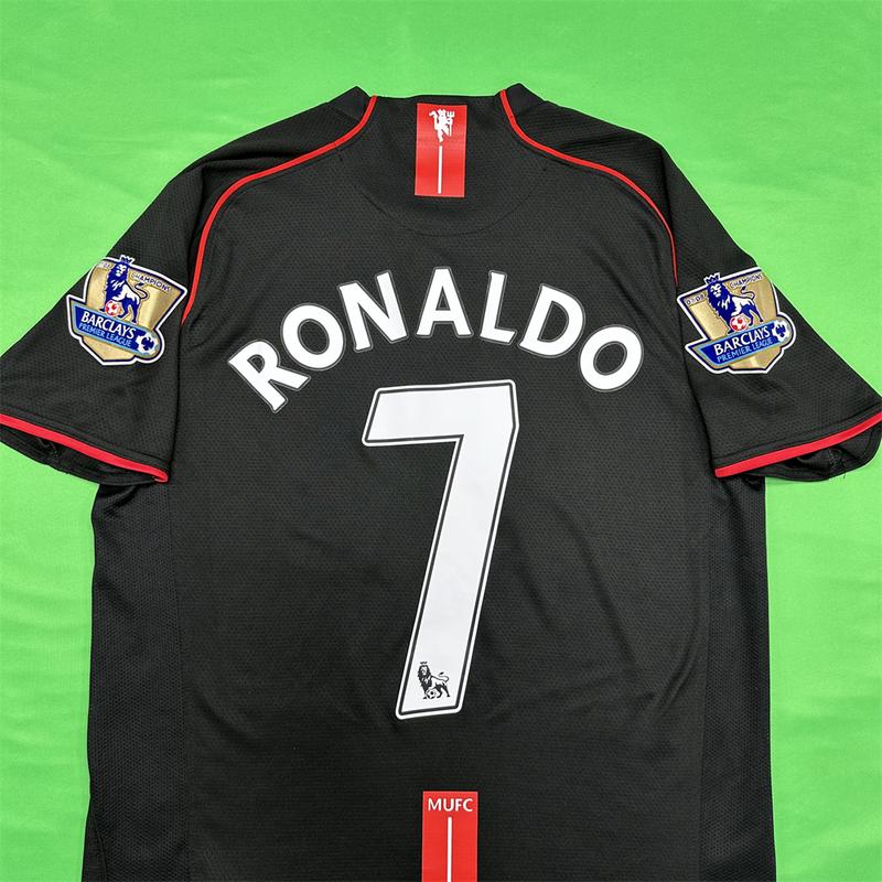 Nike 0708 Manchester United Away Retro Soccer Jersey #7 Ronaldo Champions League Edition