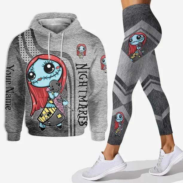 Nightmare Before Christmas Sally Hoodie Womens Leggings Jack Skellington Hoodie Sports Leggings Tracksuit